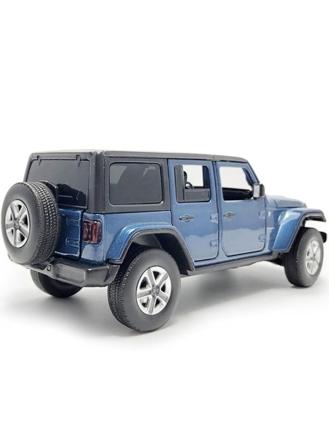 VIIGER 4 Door Wrangler Sahara Hard Top SUV Model Car Diecast Toy Cars 1/32 Scale Metal Vehicle Children's Die-cast Vehicles, Doors Open, Light Sound, Toys for Boys Gifts Kids Adults Men Collection, Blue - Image 3