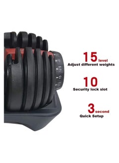 Yalla HomeGym 2x24KG Smart Adjustable Dumbbells With Quick Automatic 15 Different Weights Adjustment  - Image 2
