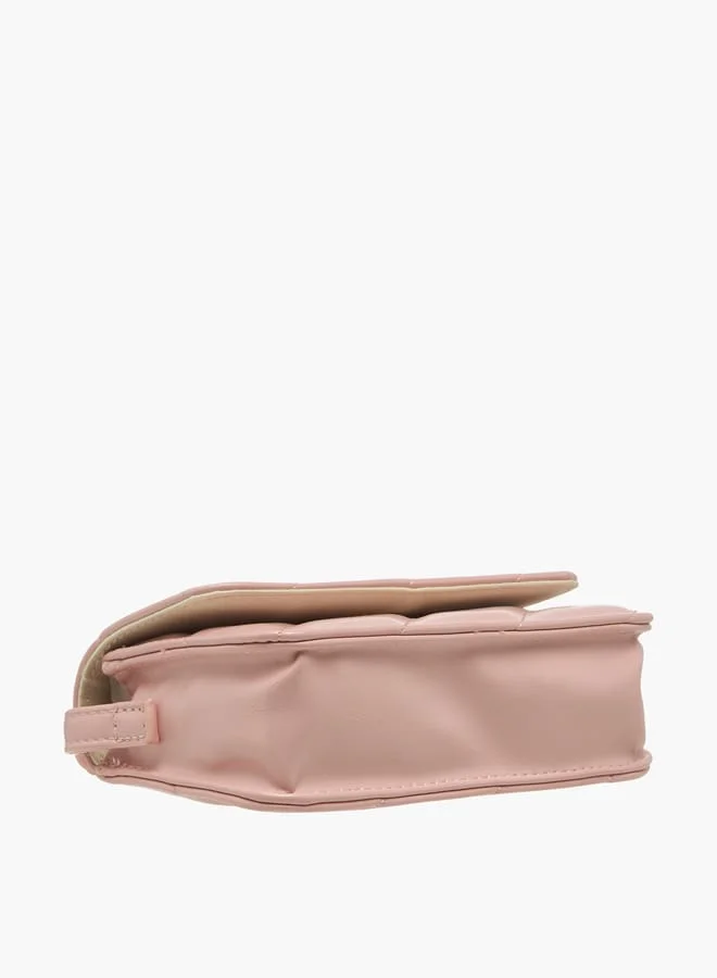 فلورا بيلا من شو إكسبرس Girls Quilted Crossbody Bag with Adjustable Strap and Magnetic Closure