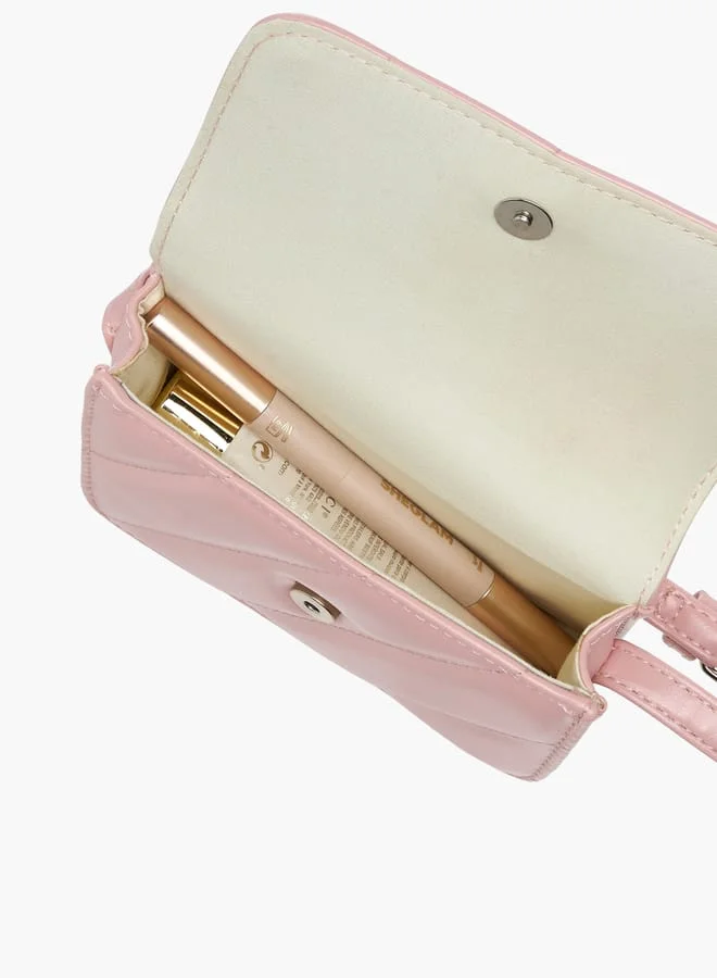 فلورا بيلا من شو إكسبرس Girls Quilted Crossbody Bag with Adjustable Strap and Magnetic Closure