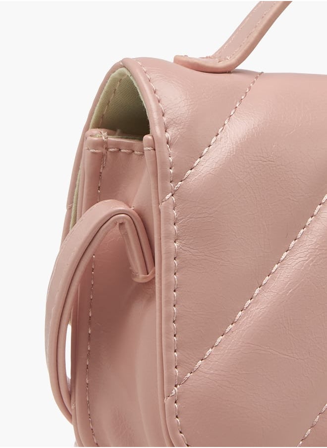 Flora Bella By Shoexpress Girls Quilted Crossbody Bag with Adjustable Strap and Magnetic Closure  - Image 5