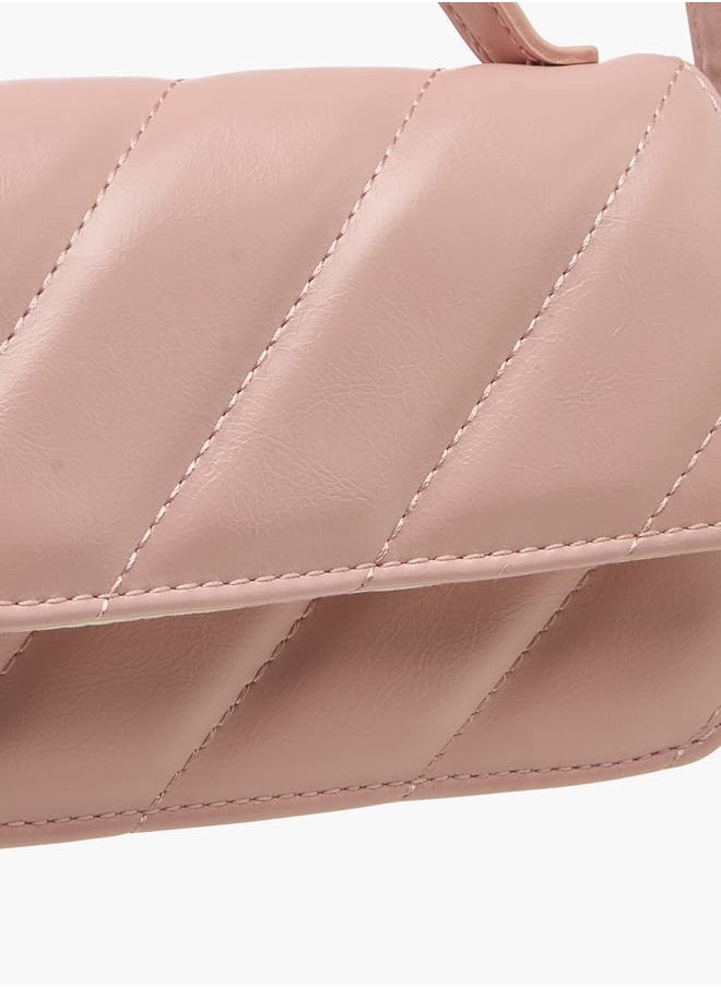 Flora Bella By Shoexpress Girls Quilted Crossbody Bag with Adjustable Strap and Magnetic Closure  - Image 4