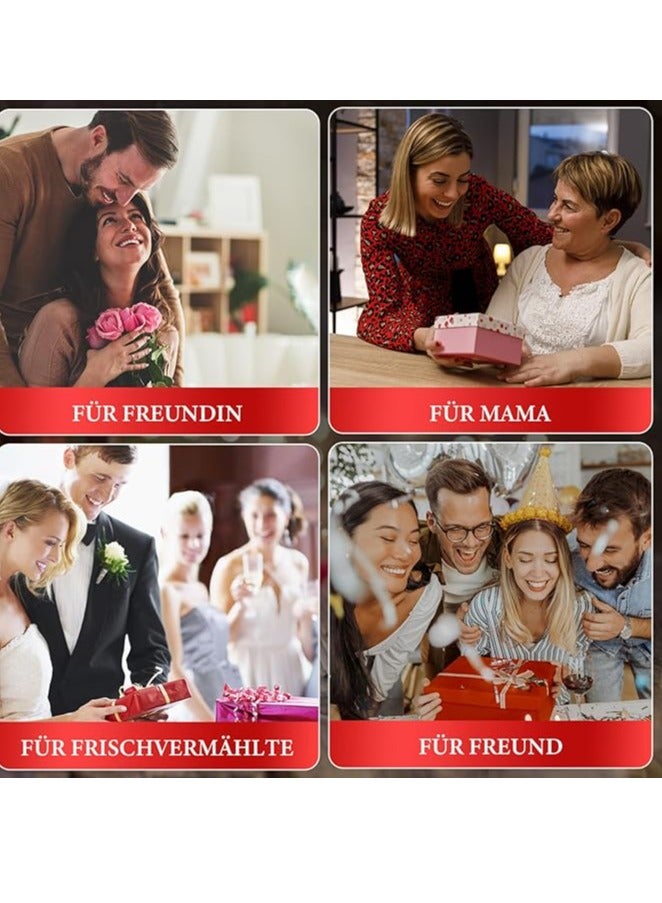 وردة زجاجية  لهدايا عيد الحب زهرة خالدة مع مصباح LED بقبة بتصميم جميلة والوحش لهدية الذكرى السنوية الزفاف للزوجة والأخت والأم - Image 2