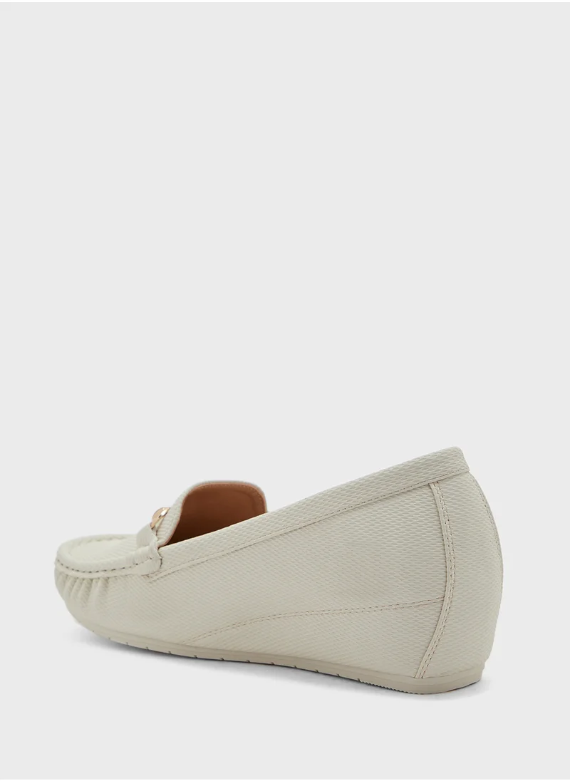 ELLA Horse Bit Trim Wedge Heel Moccasin