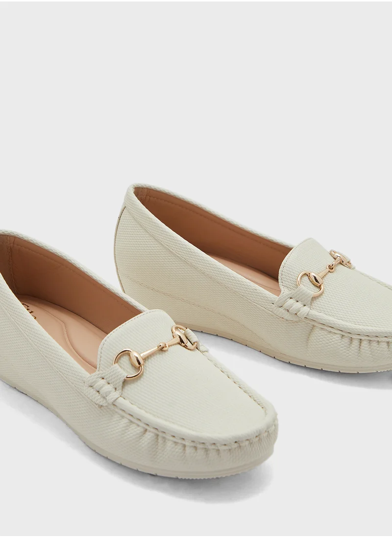 ELLA Horse Bit Trim Wedge Heel Moccasin
