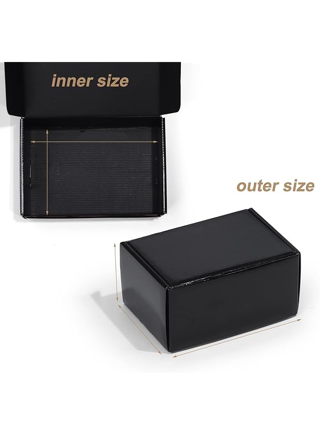 erorex 8X5.5X1.6 Black Small Shipping Boxes 20 Packs Corrugated Cardboard Mailer Boxes For Packaging Small Business Mailing Gifts Wrap Boxes With Lids - Image 3