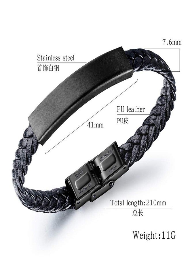 Sunling Dainty Braided Leather WWJD Bracelet for Men Women Inspirational Religious Reminder Jewerly Gift for Him Her - Image 2