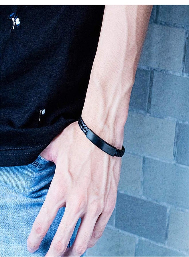 Sunling Dainty Braided Leather WWJD Bracelet for Men Women Inspirational Religious Reminder Jewerly Gift for Him Her - Image 3