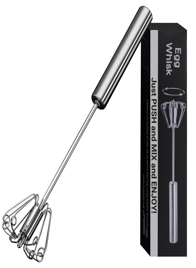 JLiup Egg Whisk,2025 Upgraded Stainless Steel Semi Automatic Whisk,Hand Wisk Egg Beater Easy to Use for Making Cream, Blending, Whisking, Beating & Stirring (12 Inch) - Image 1