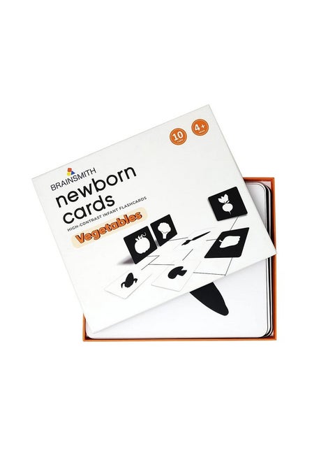 Brainsmith Flash Card for Babies - Vegetable Learning, High-Contrast Picture Cards Set for New Born Baby and Infants (0-6 month old) - Sight and Brain Development