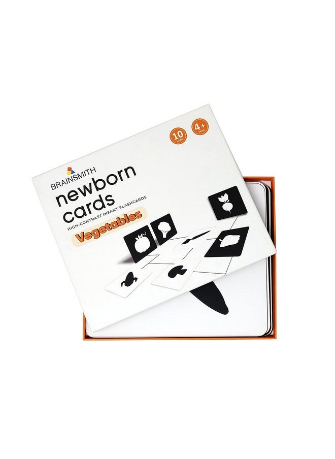 BRAINSMITH - Brainsmith Flash Card for Babies - Vegetable Learning, High-Contrast Picture Cards Set for New Born Baby and Infants (0-6 month old) - Sight and Brain Development - Image 1