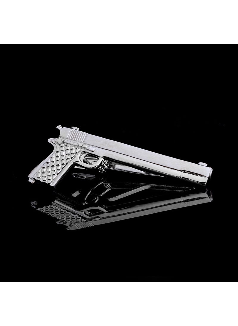 Generic Creative Gold Tie Clip Elegant Accessory for Men J0110 silver Pistol 