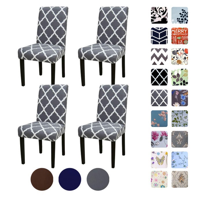 Stretch Dining Chair Covers Removable Washable Seat Parson Chair Protector Slipcover for Dining RoomPartyBanquetHotelCeremony Set of 4 Style 18