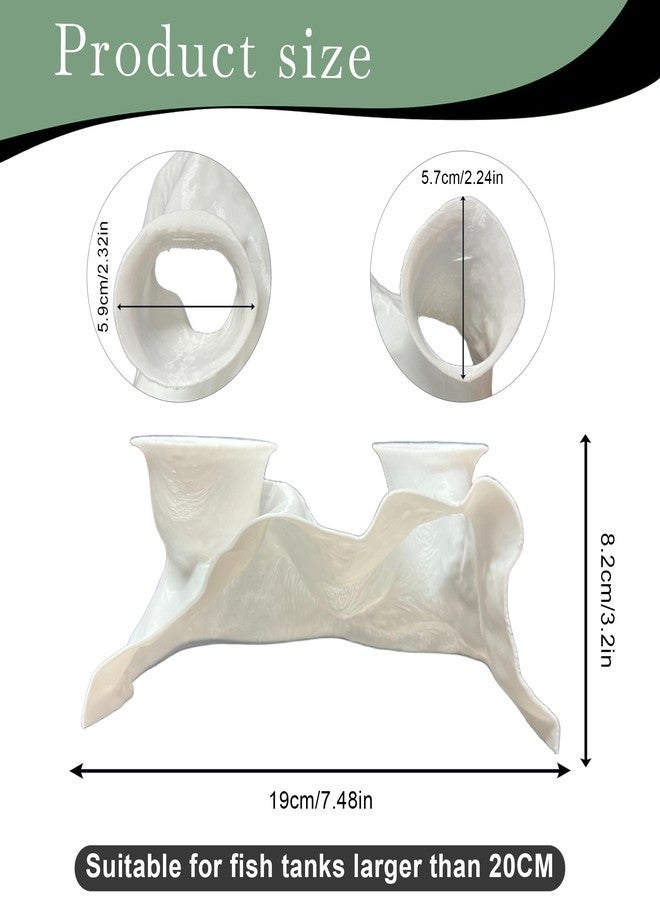 LIYAOLI Aquarium Cave Decor - 3D Printed Corner Fish Tank Tunnel Hideout for Shrimp & Pleco | Corydora - Undergravel Viewing Decoration with Natural Curve - Safe for Betta, Loach & Small Fish (White) - Image 2