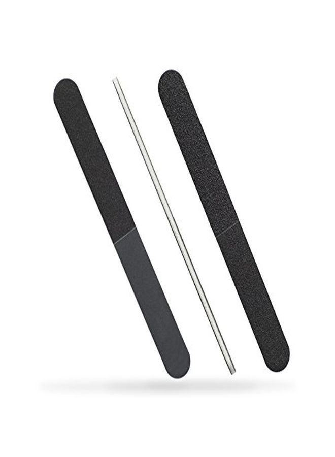 Iridesi Professional Quality Nail File, Black 4 Way, White Center (100180/240600) 12 Pack - Image 3
