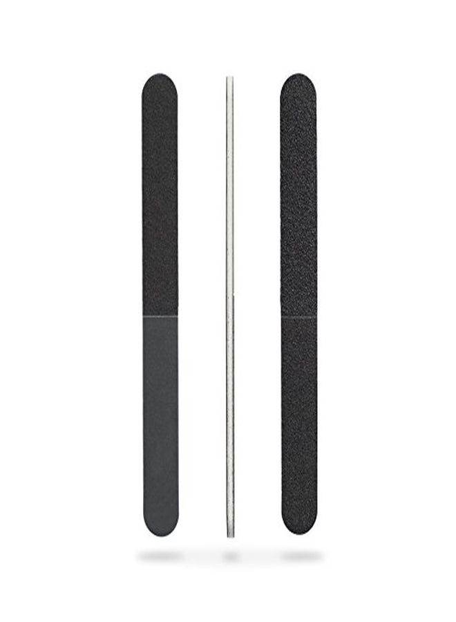 Iridesi Professional Quality Nail File, Black 4 Way, White Center (100180/240600) 12 Pack - Image 1