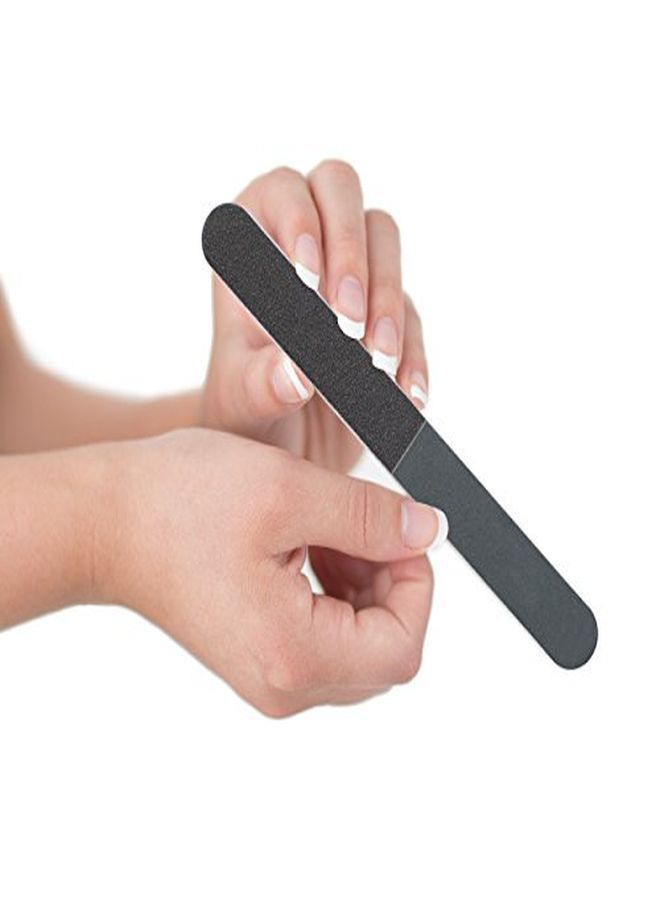 Iridesi Professional Quality Nail File, Black 4 Way, White Center (100180/240600) 12 Pack - Image 4