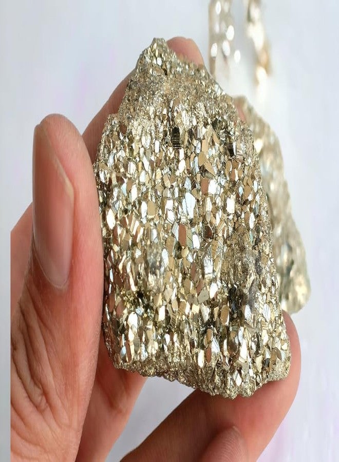 SAINTIMO ® Pyrite Stone Original Stone for Wealth and Bussiness Luck/Vastu/Working Table Decore with Increased Will power and Manifestation.(weight 80 to 100 grams.) - Image 3