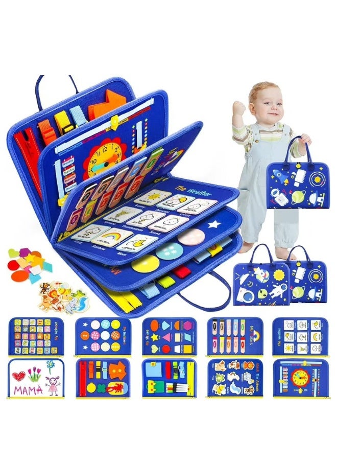 Toddler Busy Board - Educational Activity Sensory Toy for Fine Motor Skills Development, Preschool Learning Travel Toy for Plane & Car, Ideal Gift for Boys & Girls - Image 1