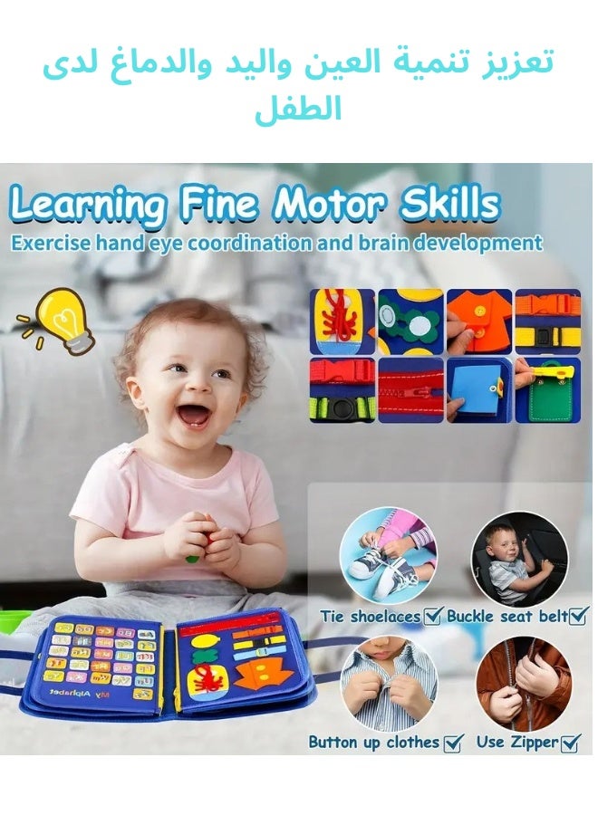 Toddler Busy Board - Educational Activity Sensory Toy for Fine Motor Skills Development, Preschool Learning Travel Toy for Plane & Car, Ideal Gift for Boys & Girls - Image 2