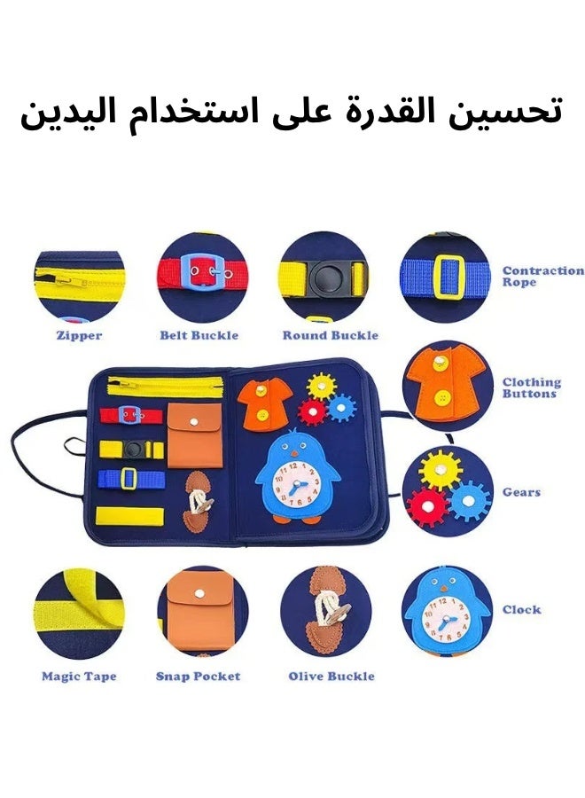 Toddler Busy Board - Educational Activity Sensory Toy for Fine Motor Skills Development, Preschool Learning Travel Toy for Plane & Car, Ideal Gift for Boys & Girls - Image 3