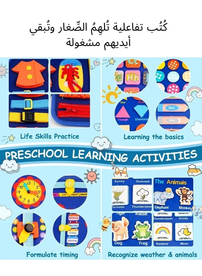 Toddler Busy Board - Educational Activity Sensory Toy for Fine Motor Skills Development, Preschool Learning Travel Toy for Plane & Car, Ideal Gift for Boys & Girls - Image 4