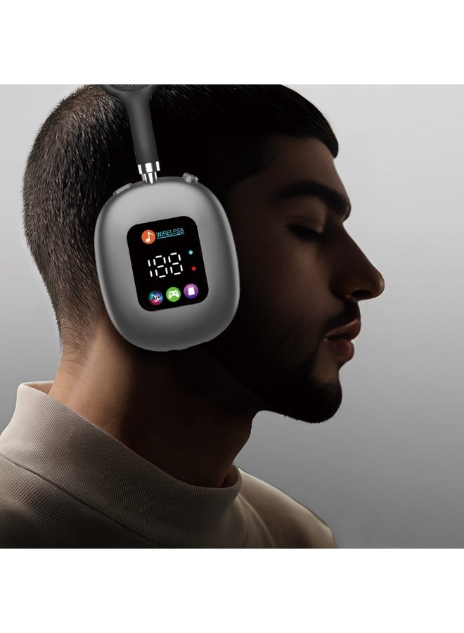 AKZ The MAX600 wireless ear-hook Bluetooth headphones feature an RGB display and card reader, ultra-long battery life, and are ideal for sports. - Image 4