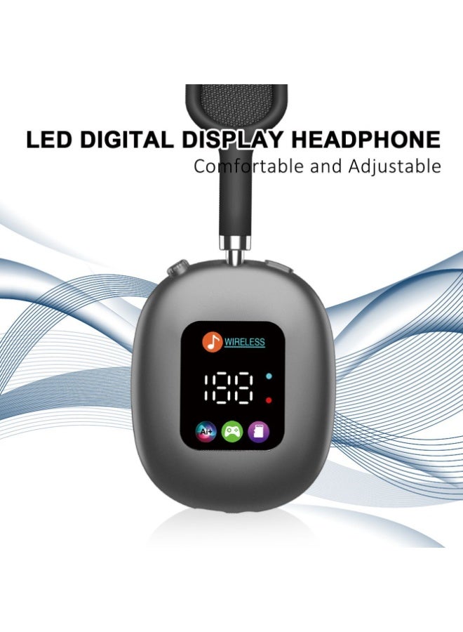 AKZ The MAX600 wireless ear-hook Bluetooth headphones feature an RGB display and card reader, ultra-long battery life, and are ideal for sports. - Image 5