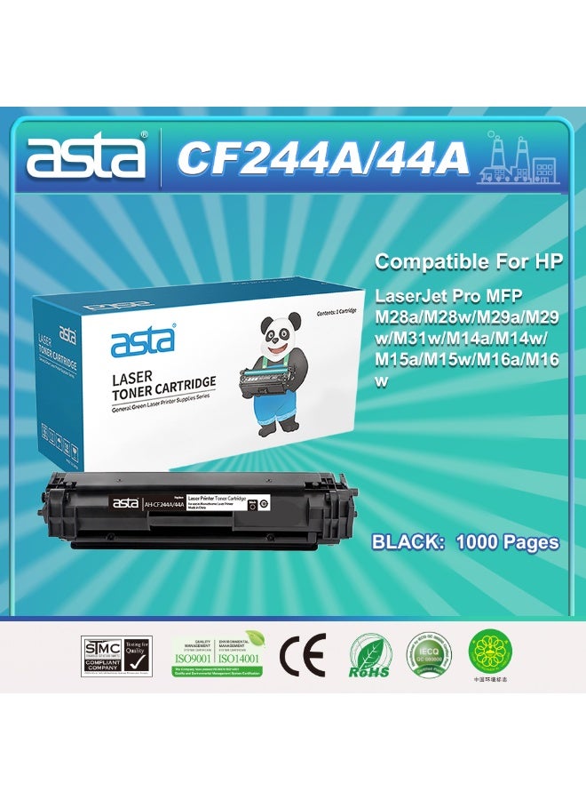 استا خرطوشة حبر ASTA CF244A 44A متوافقة مع طابعات HP LaserJet Pro MFP M28A M28W M29A M29W M31W M14A M14W M15A M15W M16A M16W استهلاك منخفض للطاقة طباعة عالية الكفاءة - Image 1