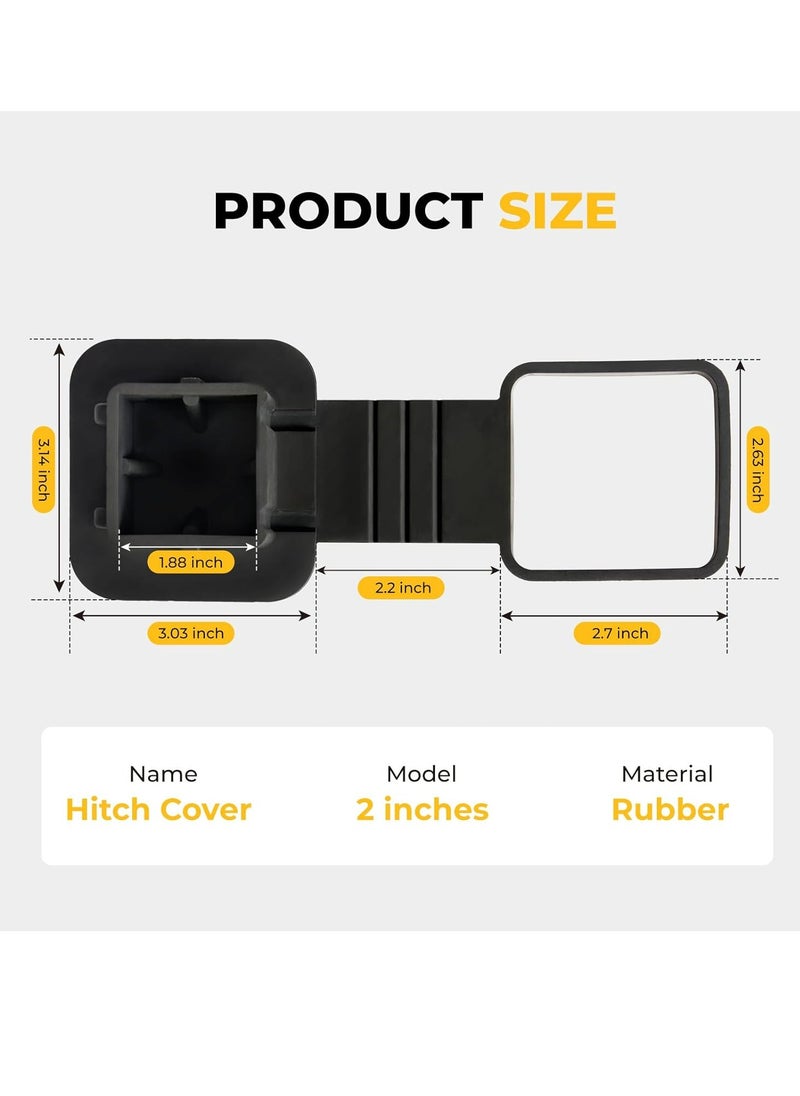 Oasisgalore 2 Inch Trailer Hitch Cover Tube Cover Plug Cap Rubber Fits 2 Inch Receivers Class 3 4 5 (2 Packs)  - Image 2