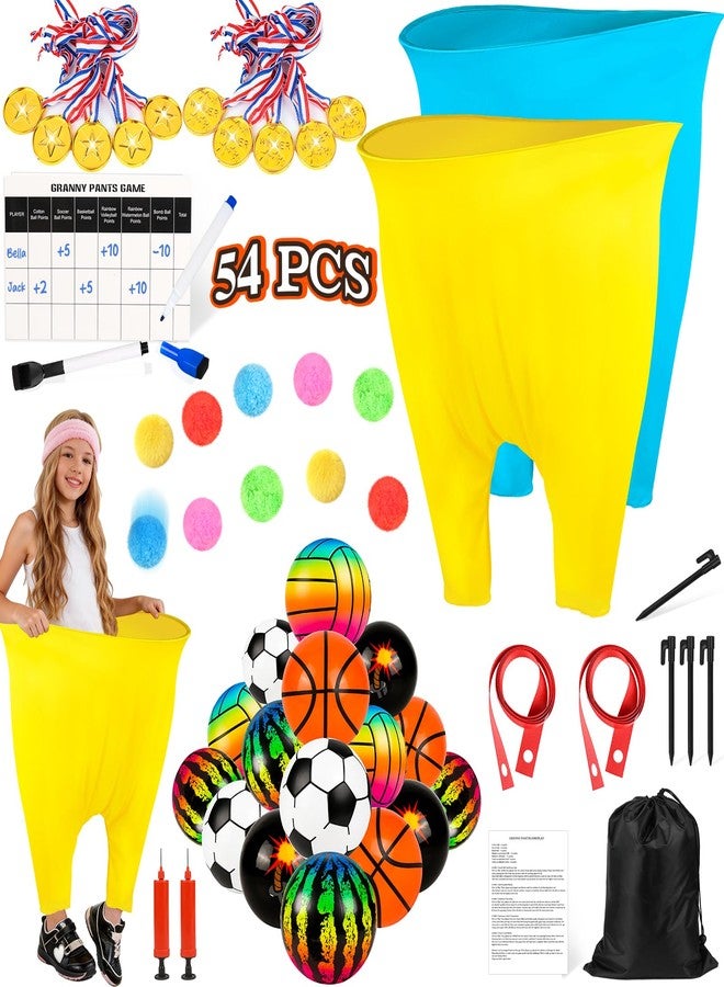 EULRGAUS Granny Pants Yard Game, Tossing Game Set with 20 Bouncy Balls & 10 Water Balls for Kids Adults, Family Outdoor Party Game for Carnival, Field Day, Reunion, Birthday Backyard & Lawn - Image 1