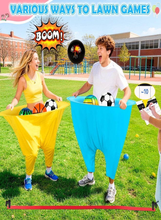 EULRGAUS Granny Pants Yard Game, Tossing Game Set with 20 Bouncy Balls & 10 Water Balls for Kids Adults, Family Outdoor Party Game for Carnival, Field Day, Reunion, Birthday Backyard & Lawn - Image 5