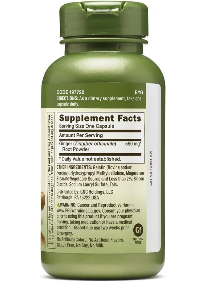 GNC Herbal Plus Ginger Root 550Mg, 100 Capsules, Supports Digestive Health - Image 2