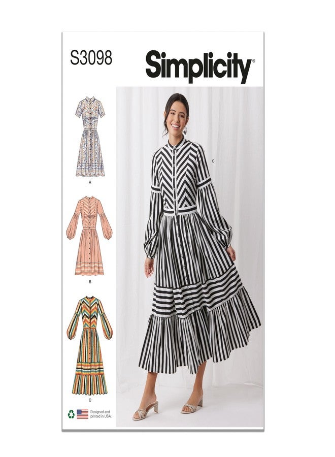 SIMPLICITY Sewing Pattern SS3098H5 Misses' Dress with Sleeve and Length Variations H5 (6-8-10-12-14) - Image 1