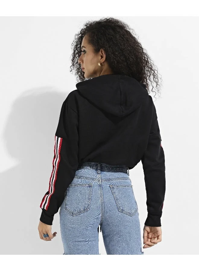 Pinacolada  Women's Navy Blue Zip-Front Hoodie With Contrast Drawstring for Women | Best Price UAE
