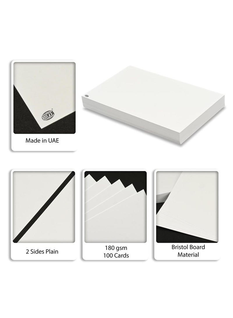 FIS® Record Cards or Index Cards, Size:8"x5" Inches (203x127mm), Two Sides Plain No Ruled, 180gsm, 100 Sheets Per Packet,Packet of 3 Pieces, White Color-FSIC85-180WH-3 - Image 5