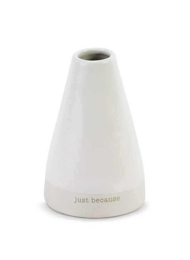 DEMDACO You Are Kind Matte White 4 X 4 Ceramic Stoneware Just Because Small Vase - Image 2