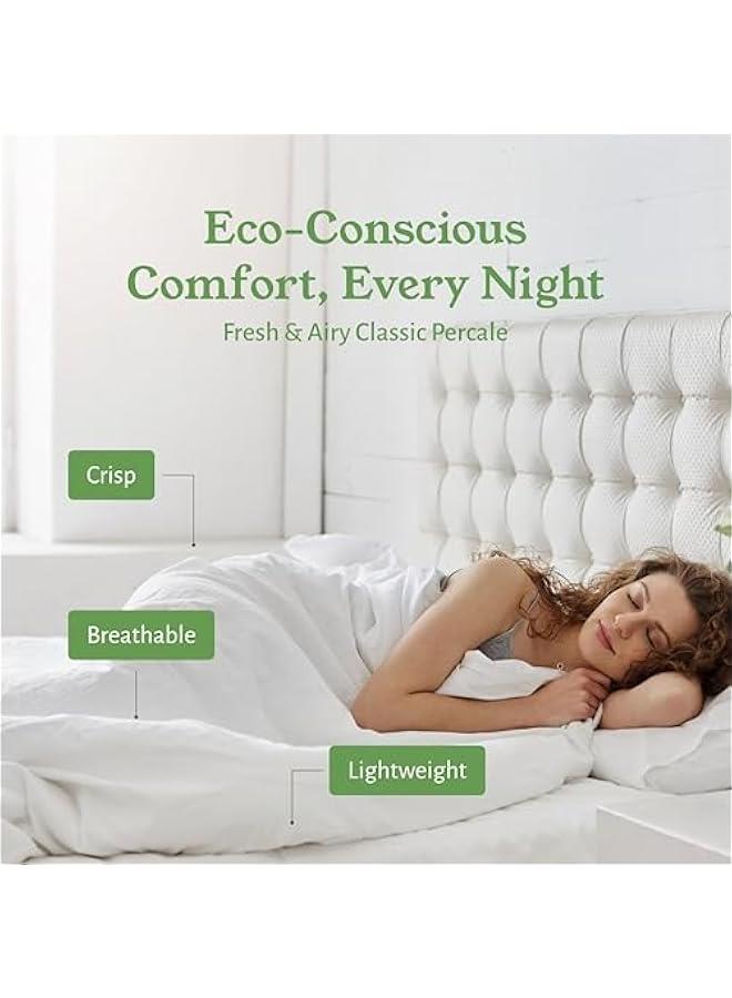 عربست ورقة ملاءة ملكية كاليفورنية من القطن العضوي بيركال 100٪، خفيفة الوزن، مرنة، مشدودة، من ستان قطني عضوي 100٪ ، مقاس كاليفورنيا كينج ذو جيوب عميقة ، لون رمادي فاتح - Image 3