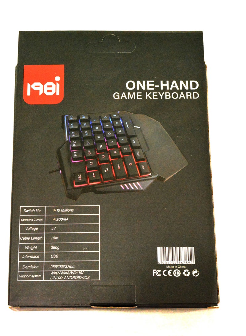 One Hand Keyboard Gaming Keyboard Light weight Keyboard