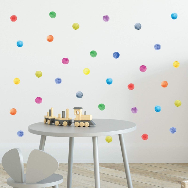 ROFARSO 120 Decals 22 Colorful Dots Wall Decals Watercolor Wall Stickers DIY Decoration for Kids Baby Boys Girls Teens Removable Home Decor for Nursery Bedroom Living Room Playing Room