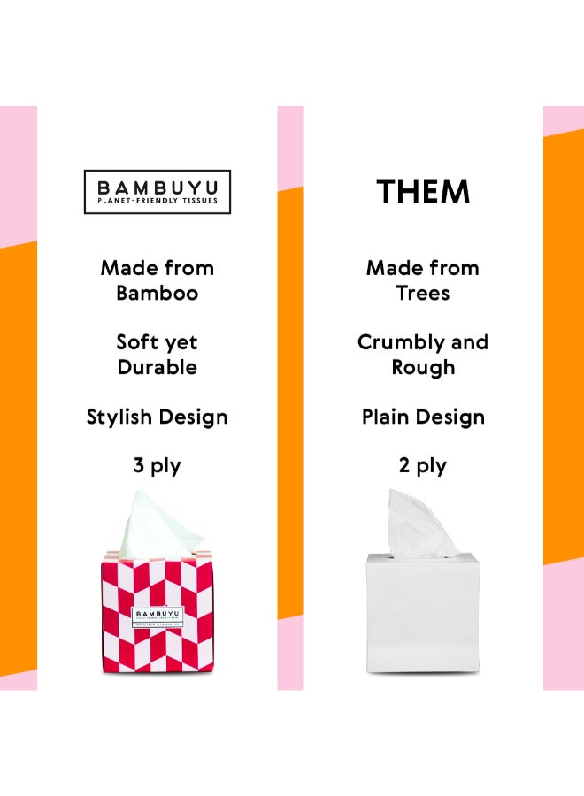 Bambuyu Bamboo 3 Ply Facial Tissues Cubes 65 Sheets Pack of 4 - Image 3