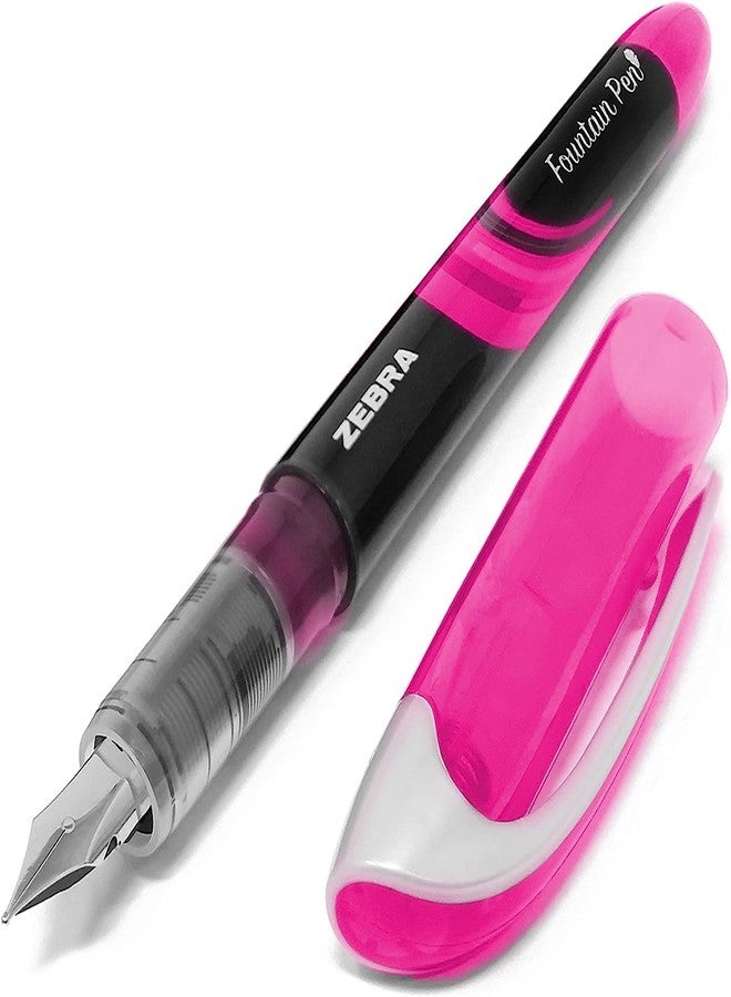 Zebra Technologies Zebra Fuente - Disposable Fountain Pen - 1.0mm Fine Nib 0.6mm Line Width - Wallet of 4 (Pink) - Image 2