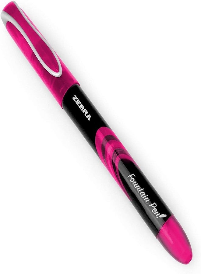 Zebra Technologies Zebra Fuente - Disposable Fountain Pen - 1.0mm Fine Nib 0.6mm Line Width - Wallet of 4 (Pink) - Image 3