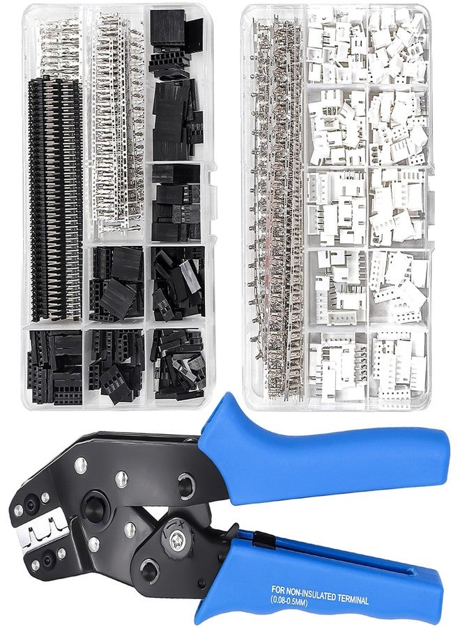 Taiss Dupont Crimping Tool Kit Ratcheting Wire Crimper with 2.54mm 600PCS Dupont Connectors and 560PCS JST XH Connectors,Dupont Crimper,JST Crimper(0.08-0.5mm² 28-20AWG) - Image 1