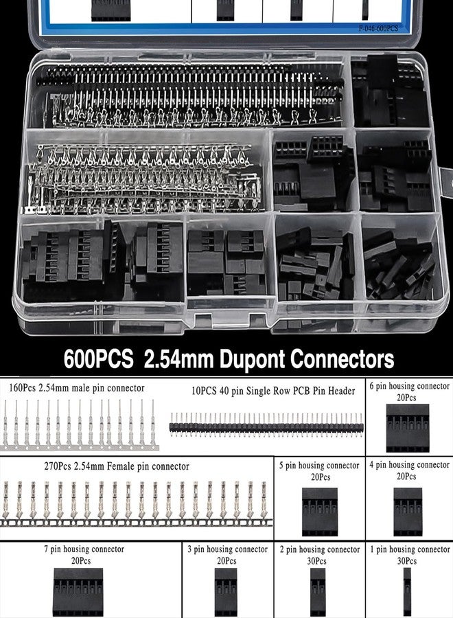 Taiss Dupont Crimping Tool Kit Ratcheting Wire Crimper with 2.54mm 600PCS Dupont Connectors and 560PCS JST XH Connectors,Dupont Crimper,JST Crimper(0.08-0.5mm² 28-20AWG) - Image 4