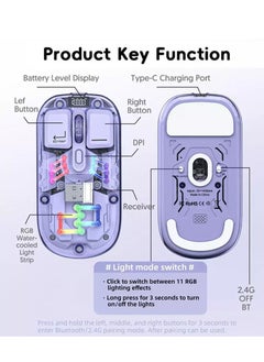 Transparent Wireless Dual-Mode RGB Bluetooth Mouse Ergonomic Universal Hots Adjustable to 1600dpi / FV-T7 black - pzsku/Z03EA47F0593E3F13CBABZ/45/_/1730107889/6d9099aa-4536-4583-8811-3a229dda5364