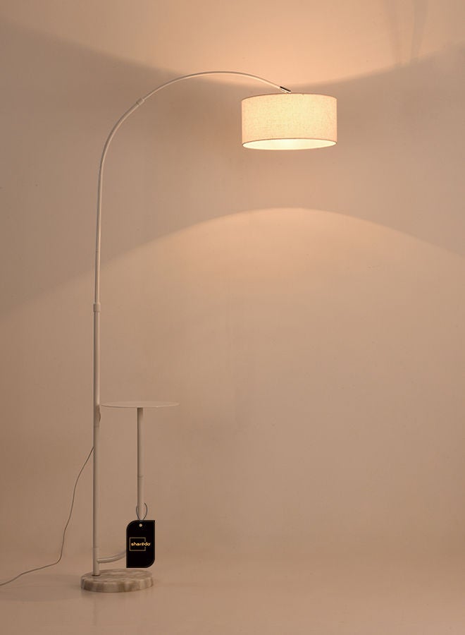 Sharpdo Pure Natural Marble Floor Lamp with Shelf White 150-180 cm - Image 2