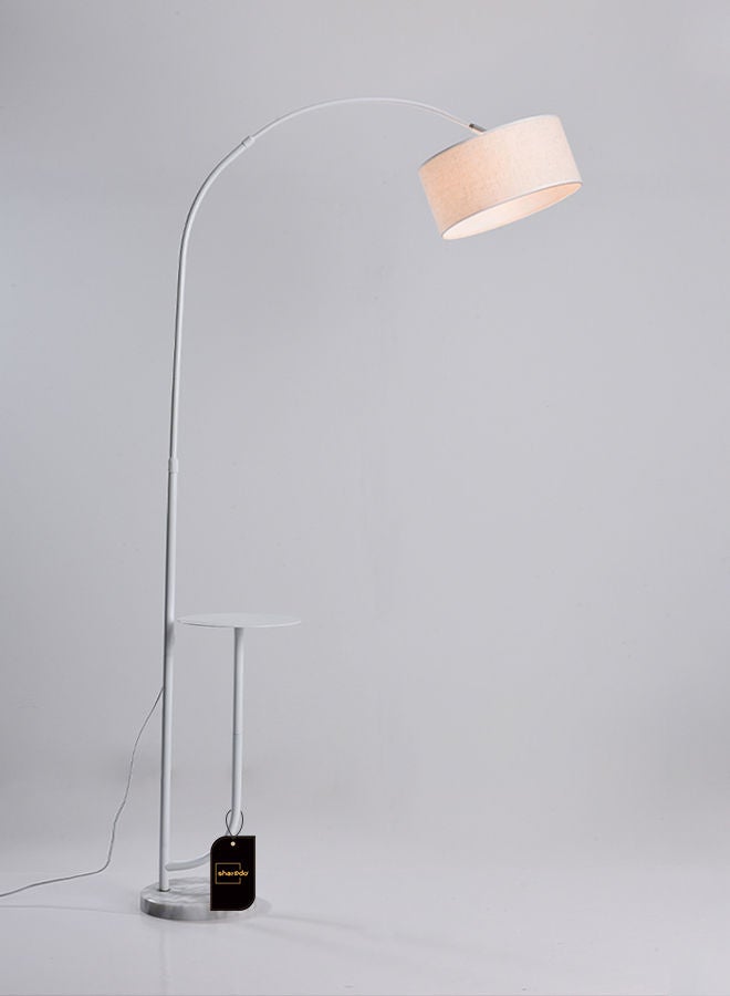 Sharpdo Pure Natural Marble Floor Lamp with Shelf White 150-180 cm - Image 4
