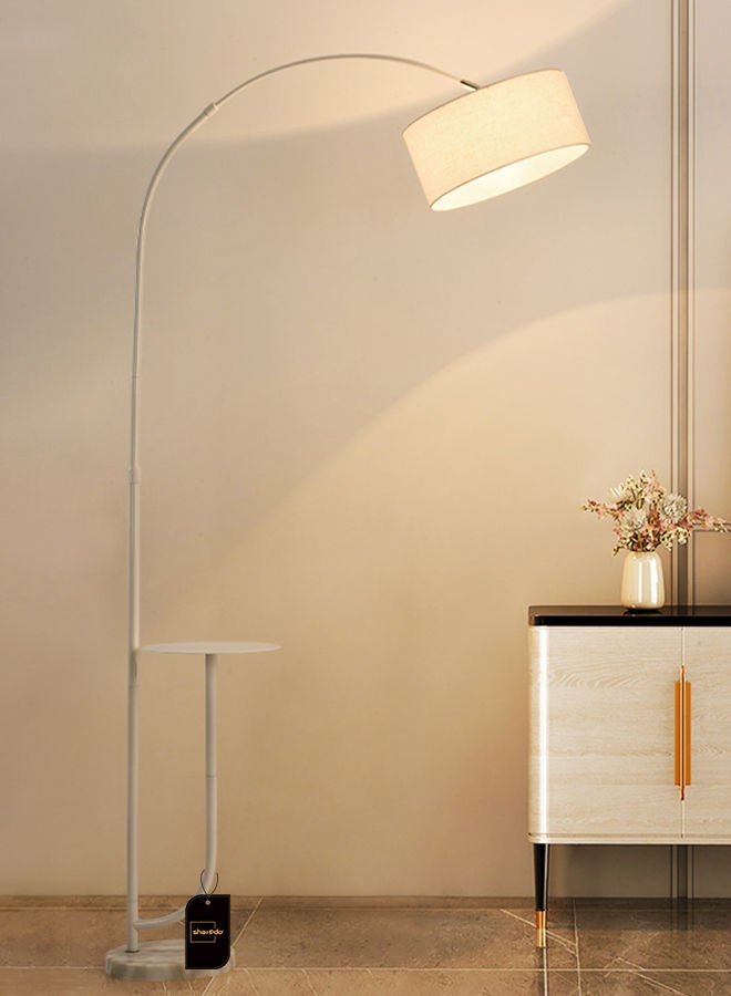 Sharpdo Pure Natural Marble Floor Lamp with Shelf White 150-180 cm - Image 3