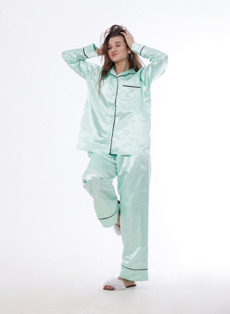 zecotex  Dazzling satin pajamas 2323  - Image 4